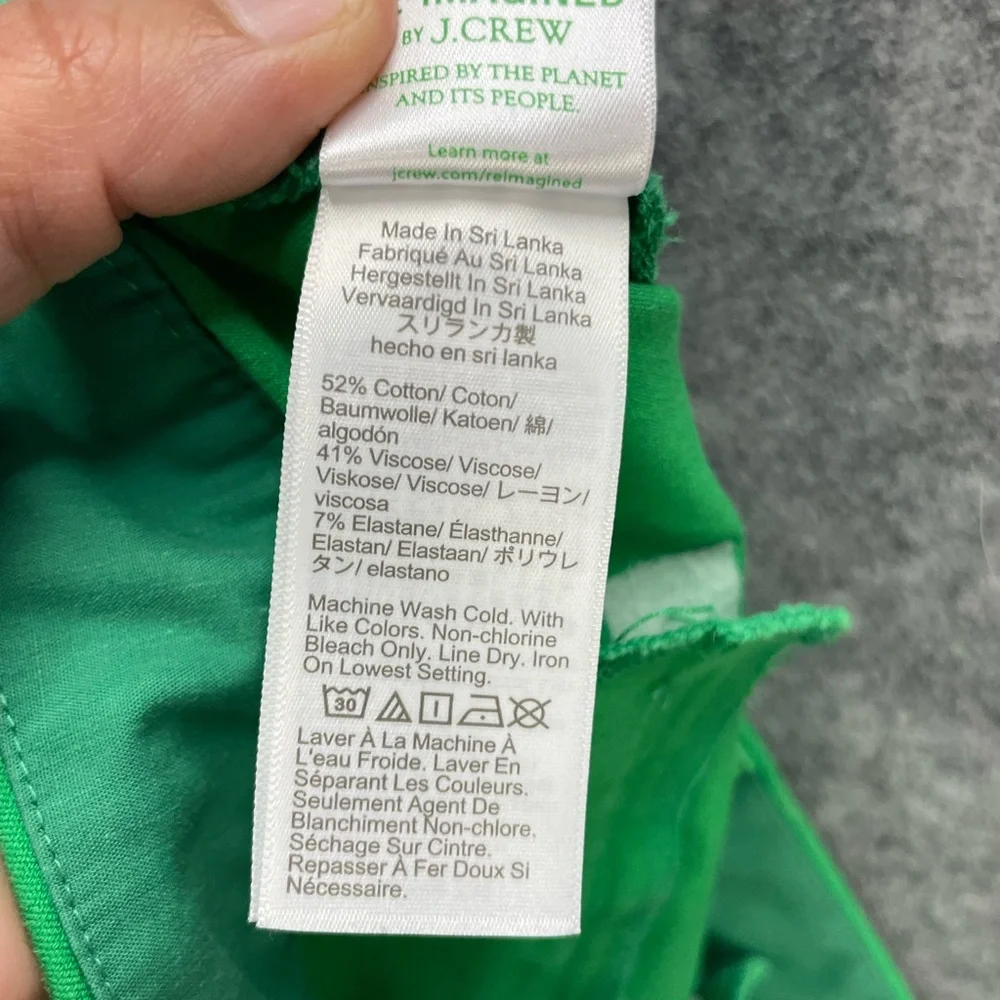 J.CREW Pants Womens 8 Green Kelsey Capri Slim Twill Stretch Work Casual. - Picture 10 of 10